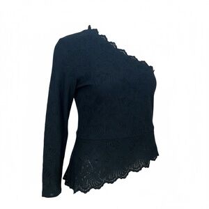 Black Lace One Shoulder Woman’s Top Sz M